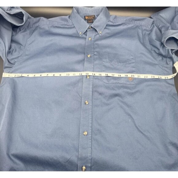 Ariat Men’s Blue Cotton Button Up Long Sleeve Shirt Sz XXL Casual Travel 2XL - Picture 8 of 10